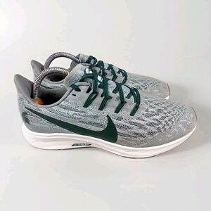 Nike Air Zoom Pegasus 36 Womens 9 Michigan State MSU Grey Green Running Shoes
